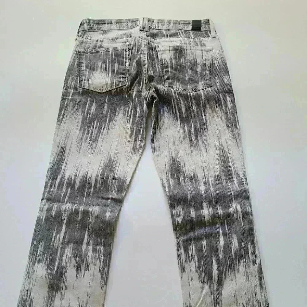 Vince Dylan Beat Down White Gray Coated Denim Skinny Jeans Stretch 24